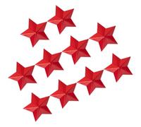 FOMIYES 10Pcs Red Aluminum Five-Pointed Star Badges 4Cm Retro Pentagram Brooches Pins Clothes Accessories Souvenir Party Supply Decorative Metal Pins