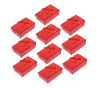 FOMIYES 10pcs Red Cardboard Jewelry Present Boxes with Lids Small Gift Packaging for Earrings Necklaces Bracelets Elegant Sophisticated Design Scratch Protection for Christmas Party Favors