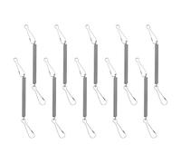 FOMIYES 10Pcs Retractable Stainless Steel Wire Spring Hooks Heavy-Duty Multipurpose Clips for Small Animal Cages and Feeders Suitable for Rabbit and Hamster Water Bottles