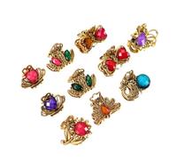 FOMIYES 10pcs Retro Small Hair Claw Clips Alloy with Acrylic Rhinestone Design Mini Jaw Clamp Hair Accessories for Women Bathroom and Beauty Routine Use