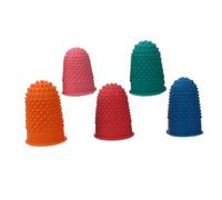 FOMIYES 10pcs Rubber Finger Pads Grip Caps Thick Reusable Finger Protective Covers for Writing Typing and Handling Lightweight for Bank Tellers and Clerks