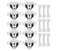 FOMIYES 10pcs Silver Metal Hook and Eye Closures Sewing Set, Pants and Skirt Fasteners for Clothing Repair, Sturdy Clothes Hooks for Tailoring and DIY Crafts