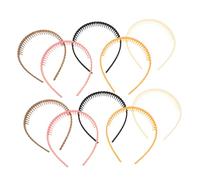 FOMIYES 10pcs Slip Headbands with Teeth for Women Stretchy Hair Bands for Firm Hold Hair Accessories for Face Washing and Taming in Black White Pink Orange Khaki