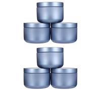 FOMIYES 10pcs Small Blue Metal Tea Jars Tinplate Canisters Airtight round Tea Leaf Storage Containers for Loose Leaf Oolong and Black Kitchen Organization