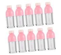 FOMIYES 10pcs Small Transparent Lip Gloss Bottles Pack Plastic Empty Lip Containers for Glaze Oil and Dye Liquid Portable Pink Cosmetic Tubes for Women and Travel Use