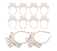 FOMIYES 10pcs Sparkly Glitter Birthday Hair Hoop with Tinsel, Plastic Comfortable Headband and Women, Easy Party Setup, Fiesta Birthday Photo Prop