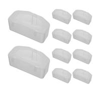 FOMIYES 10pcs Splashproof Plastic Parrot Food Bowl with Cover for Bird Cage, Lightweight Bird Cage Food Holder and Feeder Tray Suitable for Parakeet and Finch Feeding