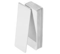 FOMIYES 10pcs Stainless Steel Blank Nameplates with Pin and Clip, Mirror Silver Metal Id Badges for Engraving, Office and Door Signs, Sturdy Name Tags for Work and School Use