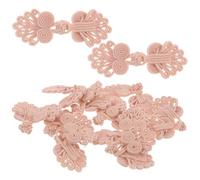 FOMIYES 10pcs Vintage Chinese Style Cloth Buttons with Seven Beads, Delicate Sewing Buttons for Cheongsam, Cardigan and Costume Accessories, DIY Crafting Fasteners, Lotus Pink 6.5×2.2cm