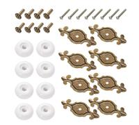 FOMIYES 10pcs Zinc Alloy Cabinet Knobs Vintage Style, Antique Door Pulls for Cupboards and Drawers, Mixed Patina Blue-Green and White Finish, Furniture Hardware for Home and Kitchen