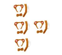 FOMIYES 12 pcs Cat Ears Headband Bow Tie Tail Costume Set Plush Lightweight Animal Ears and Tail Cosplay Accessories for Parties Weddings Halloween Dress Up