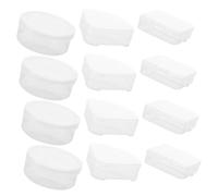 FOMIYES 12 pcs Cosmetic Puff Storage Boxes Triangular Round Rectangular Makeup Sponge Holders Portable Plastic Cases for Travel and Home Organization