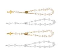 FOMIYES 12 pcs Rosary Bracelets with Rose Bead Design for Baptism and Christening Handmade Religious Keepsake for Holy Communion and Wedding Favors Elegant Symbol of Purity and Love