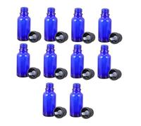 FOMIYES 12pcs 10ml Blue Glass Essential Oil Sub Bottles with Big Lid and Drip Hole Inner Stopper for Travel Perfume Diffuser Secondary Packaging