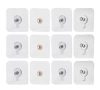 FOMIYES 12pcs Adhesive Acrylic Wall Hooks Set with 9.5mm 8mm 6.8mm 6mm Nails for Painting Hanging, Picture Frame Hooks, Self-Adhesive Clock and Album Hanging Supplies for Home Organization