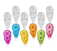 FOMIYES 12pcs Correction Tape Set for Students - 12m Long Small Eraser Tapes with Rainbow Plain Designs - Portable Writing Corrector for School and Office Use