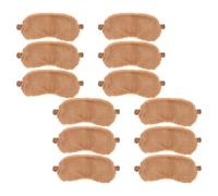 FOMIYES 12pcs Cute Cartoon Plush Sleeping Eye Mask for Women and Men with Enhanced Light Blocking and Soft Furry Cloth Material, Includes Storage Pouch for School Naps and Home Use