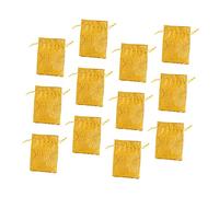 FOMIYES 12pcs Drawstring Bag Small Tiny Bags Baggies Favor Style Lunch Party Mini Birthday Pouch Jewelry Wedding Candy Bag Goodies Bag Cotton Linen Yellow
