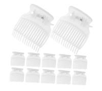 FOMIYES 12pcs Hot Roller Claw Clips Heat Insulation Hair Curler Clamps for Women Small Medium Large Rollers Smooth Coating Protects Hair Quick Styling
