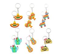 FOMIYES 12Pcs Mexican Fiesta Party Keychains Fun Cactus Hat and Durable Lightweight Keyrings for Celebrations for Birthday Parties Summer Events