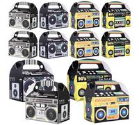 FOMIYES 12pcs Party Treat Boxes Small Paper Candy Containers Retro Radio Design Decorative Cupcake Packaging Boxes for Wedding and Disco Themed Celebrations Assorted style