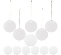 FOMIYES 12pcs round Dual-side Ceramic Pendant Blanks with String, DIY Paintable Hanging Ornaments for Crafts and Home Décor, Suitable for Christmas and Outdoor Decoration
