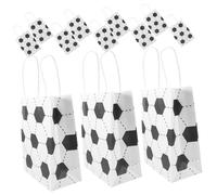 FOMIYES 12pcs Sports Ball Gift Bags with Handles Creative Soccer and Basketball Print Paper Party Favor Bags for Candy Snacks Small Gifts Birthday and Festival Celebration