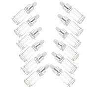 FOMIYES 12Pcs Transparent Small Glass Dropper Bottles with Thick Pipette for Essential Oils Portable Travel Bottles with Leak Design Precise Dosage Control for Aromatherapy and Cosmetics