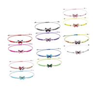 FOMIYES 12Pcs Woven with Butterfly Charm for Boys and Handmade Decorative Drawstring Bracelets for Symbolic Gift Set to Foster Bonds and Camaraderie