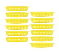 FOMIYES 12pcs Yellow Fast Food Baskets Oval Fry Baskets Sandwich for Serving Fried Food Fruit and Vegetable Storage Plate for Kitchen and Dining