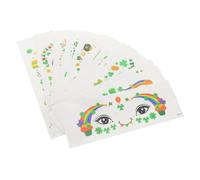 FOMIYES 12sheets Shamrock Glitter Face Stickers St Patrick's Day Temporary Irish Holiday Art for Parties Favors