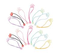 FOMIYES 14 Pcs Adjustable Elastic Hair Ties for Soft Flower Shaped Bands and Double Bead Design Sparkling Ponytail Holders for Boy Girl Hair Accessories Set
