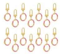 FOMIYES 14pcs Donut Spring Hook U Shape Clasp for Keychain Pet Collar Bag Pendant Spring Loaded Snap Clips Sprinkle Charm for Car Keys Holder Handbag Strap Accessory