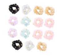 FOMIYES 15pcs Elastic Ponytail Holder Hair Ties for Women Candy Color Floral Hair Rings Soft Stretchy Scrunchies for Daily Wear Wedding Festival