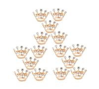 FOMIYES 15pcs Gold Crown Brooch Alloy Rhinestone Jeweled Pins Lightweight Nonabrasive Lapel Pins for Women Dress Scarf Wedding Party Accessories