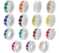 FOMIYES 15pcs Self-Adhesive Round Dot Coding Stickers 1.9cm Diameter Labels for Food Service, School, DIY Projects, and Kitchen Organization Random Color