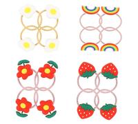 FOMIYES 16 Pcs Cartoon Style Fruit Hair Bands for Elastic Hair Ties with Various Designs Practical Decorative Head Wears for Daily Use and Gifts