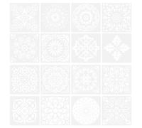 FOMIYES 16 Sheets Mandala Painting Stencils Set, Reusable Hollow Flower Templates for DIY Rock, Furniture and Wall Art Decoration in Arts and Crafts