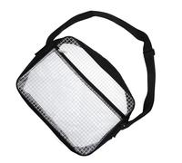 FOMIYES 17-inch Black Pvc Mesh Anti-static Tool Organizer Bag, Large Crossbody Shoulder Pouch for Engineers, Stadium Approved Storage with Sturdy Grid Design