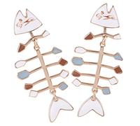 FOMIYES 1Pair Fish Bones Earrings for Women Unique Novelty Jewelry Creative Fish Shape Ages Comfortable Material Fashion Accessory