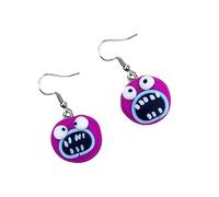 FOMIYES 1Pair Purple Pottery Ear Hooks Adorable Funny Dangle Earrings for Women Unique Cartoon Design Lightweight Jewelry for Casual Special Occasions