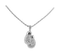 FOMIYES 1pc Boxing Gloves Pendant Necklace Hip Hop Decorative Jewelry with Silver Twisted Chain for Sports Lovers Unisex Boxing Charm Accessory