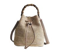 FOMIYES 1Pc Stylish Straw Bucket Shoulder Bag Versatile Cross Body Pouch for Women Fashionable Woven Handbag for Beach and Daily Use Durable and Comfortable Design