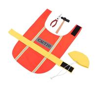 FOMIYES 1set Adjustable Orange Puppy Engineer Vest with Cap Comfortable High Elasticity Pet Construction Worker Outfit for Festivals Parties and Halloween Vibrant Color Easy for Dogs