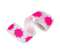 FOMIYES 2-inch Large Fluorescent Pink Price Tag Stickers, Self-Adhesive Exploding Shape Labels for Retail Pricing and Crafting, Bright Neon Pricing Stickers for Organizing and Labeling