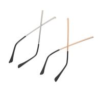 FOMIYES 2 Pair Metal Eyeglass Replacement Arms Durable Glasses Temple Repair Parts for Spectacles Gold Silver Eyewear Frame Accessories Compatible with Various Models