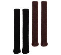 FOMIYES 2 Pairs Anti-slip Glasses Ear Grips High Elasticity Knitted Temple Tips, Soft Eyeglasses Arm Cushions in Black and Coffee, Comfortable Glasses Slip Preventer for Secure Fit