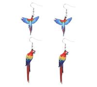 FOMIYES 2 Pairs Bird Pattern Acrylic Earrings for Unique Ear Drops Hypoallergenic Ear Decor Cute Hummingbird Owl Design for Sisters and Friends