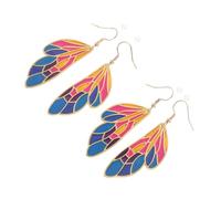 FOMIYES 2 Pairs Butterfly Wing Earrings Women Jewelry Ear Pendants Wings Earrings Ear Drops Ear Decor Ladies Earrings Fashion Earrings Alloy Golden