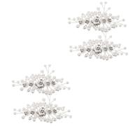 FOMIYES 2 Pairs Decorative Pearl Flower Shoe Clips for Weddings Bridal Accessories and Special Occasions Reusable Rhinestone Shoe Charms for Pumps Heels and Flats